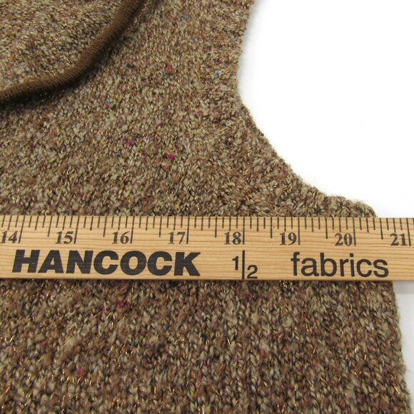 Christopher & Banks Women's Brown w/Gold Thread Button Up Sleeveless Vest  XL - Picture 6 of 11